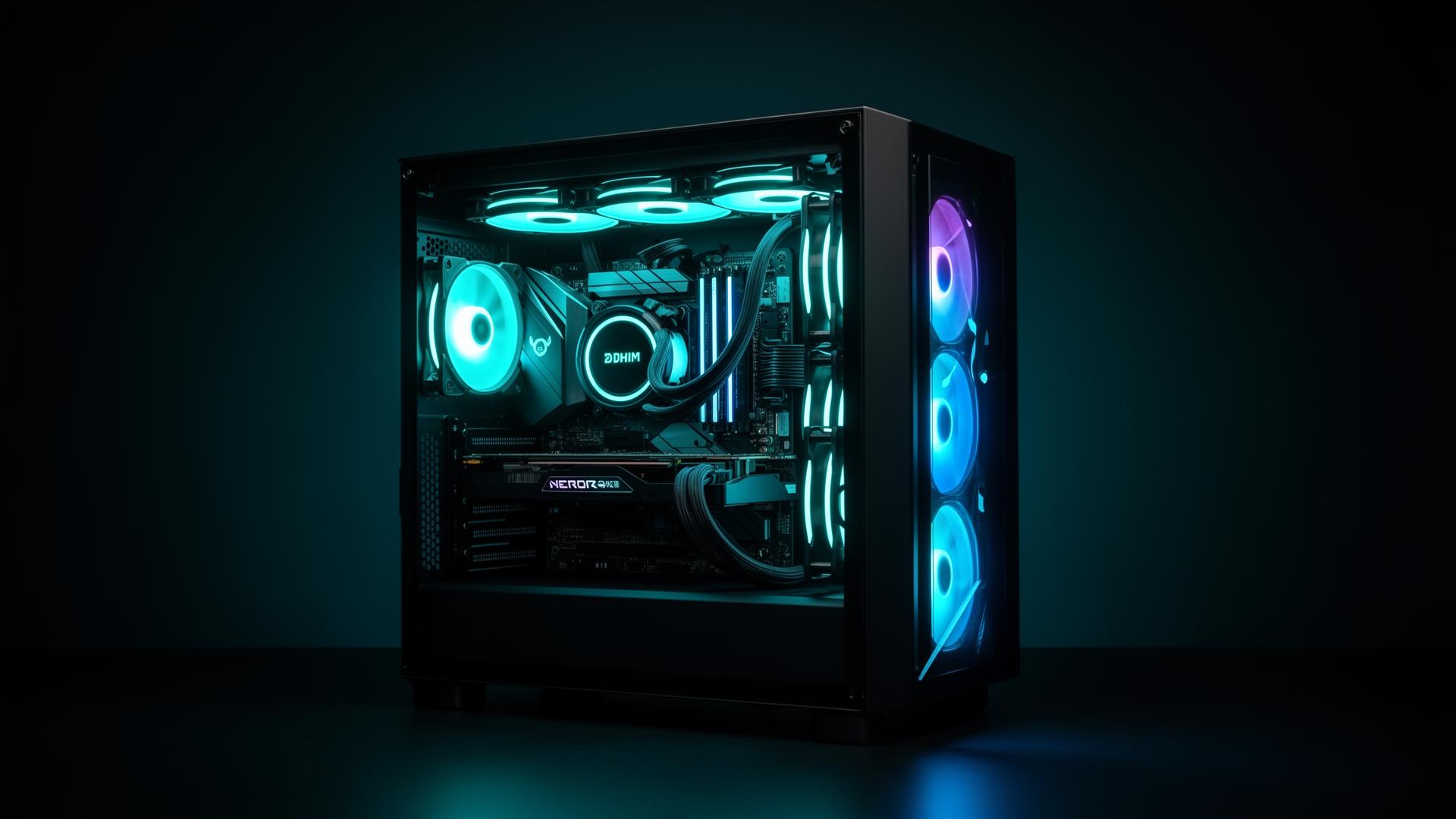 PC gamer montado pela TechBuy com iluminação RGB